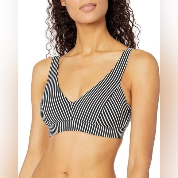 Seafolly PLUS SIZE Women's Dd Bra Bikini Top ONLY Swimsuit in Go Overboard Black - Picture 1 of 10